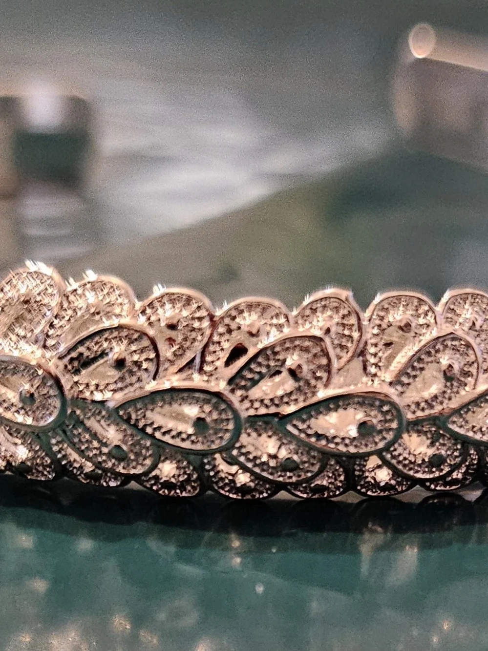 Delicate 925 Sterling Silver Leaf Pavé Bracelet - Women Accessories